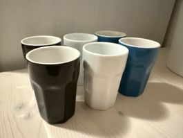 Espresso Becher Set 6 Stck. Keramik farbig guter Zustand