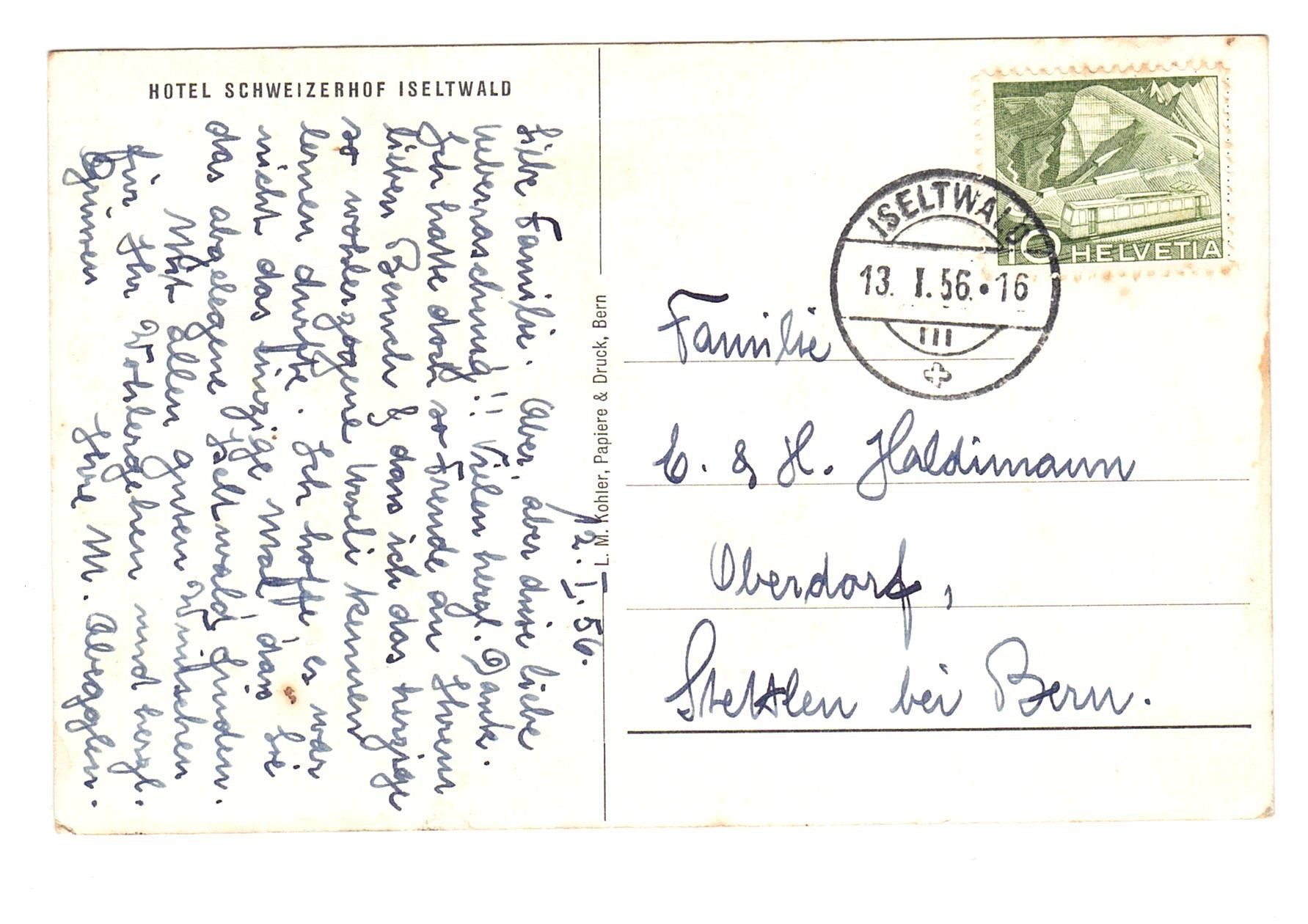 Cartoline postali: Alte Ansichtskarte Hotel Isetwald Schweiz – Usato da Büetigen venduto da philat 1