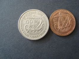 Zypern 100 und 5 mils 1955-1972