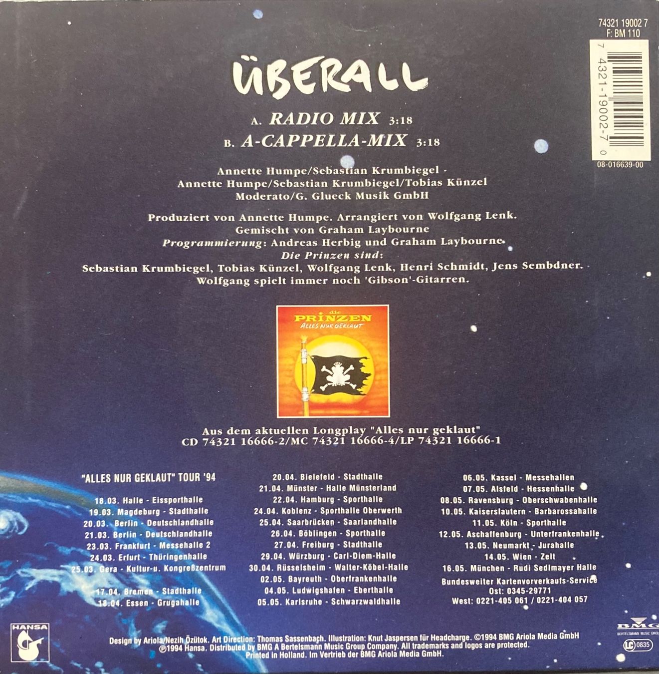Vinyles: DIE PRINZEN - ÜBERALL – D'occasion à Poliez-Pittet par Newtown-Records 1