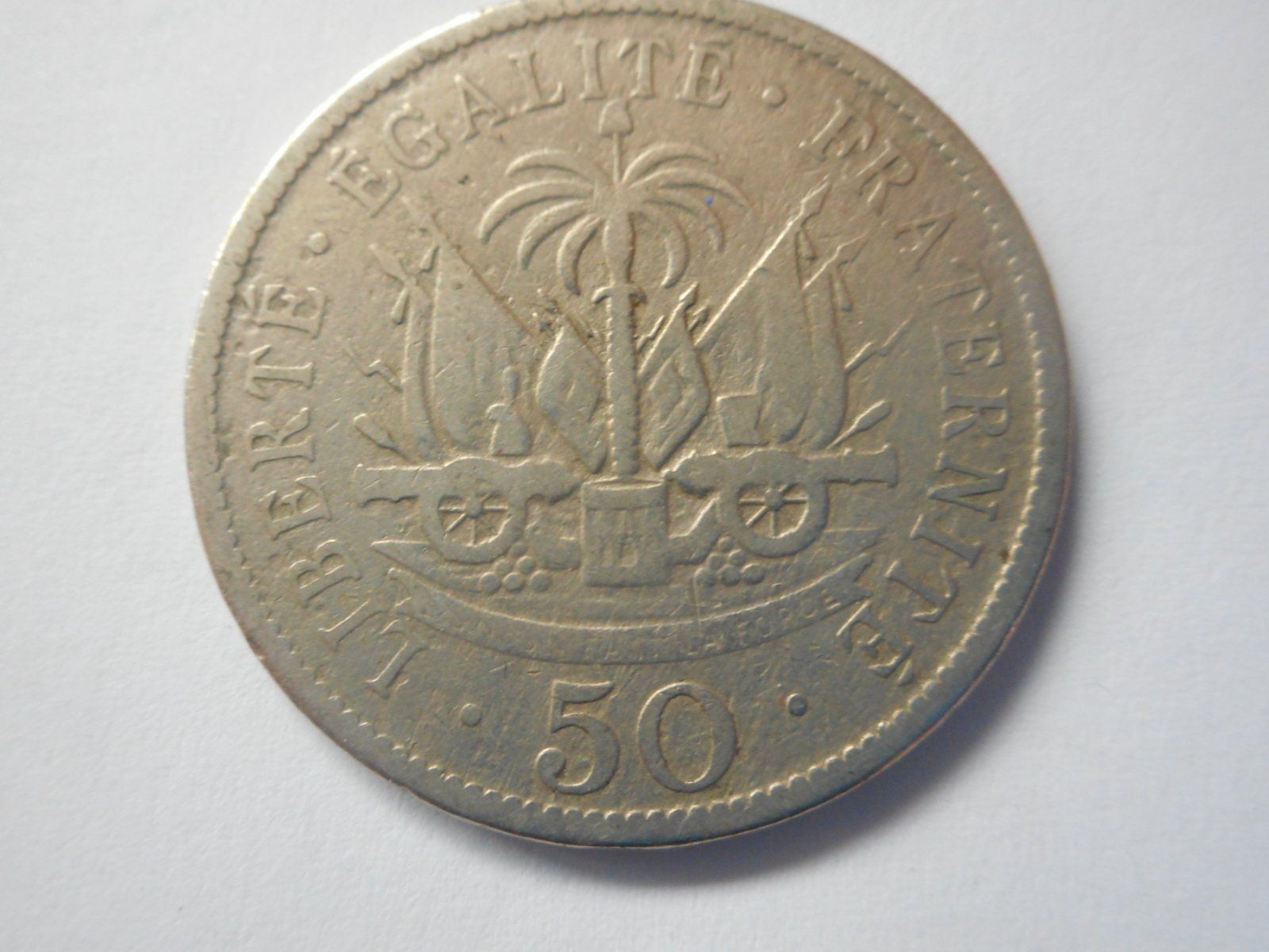 Tutti le monete: 1908  50 Centimes    D`Haiti   selten – Usato da Kriegstetten venduto da pizlad2010