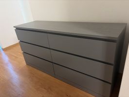 Ikea-Kommode grau 6 Schubladen guter Zustand