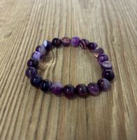 Purple amethyst beaded bracelet