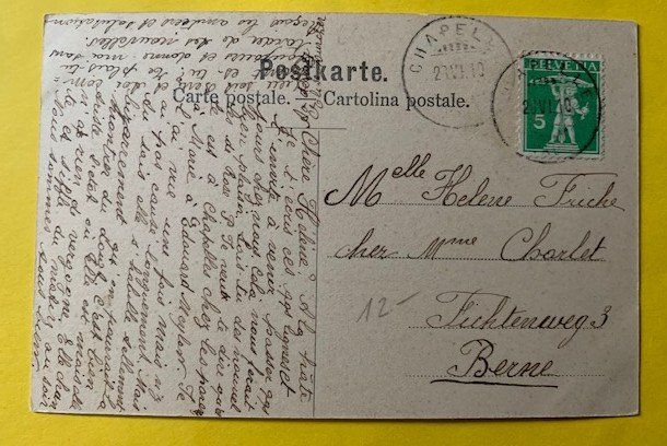 Cartoline postali: Chapelle sur Moudon 1910 – Usato da St-Prex venduto da Epicard 1