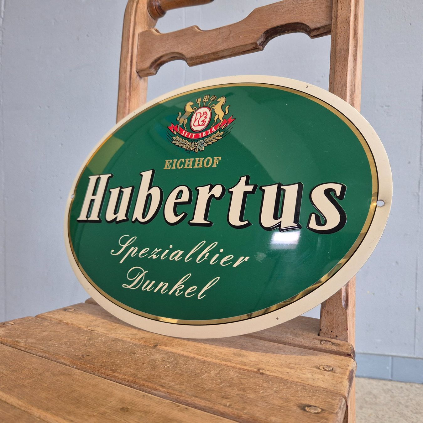 Eichhof Insegne: Eichhof Hubertus Werbeschild Blechschild Schild Bierwerbung – Usato da Nottwil venduto da Wondewa-Shop 2