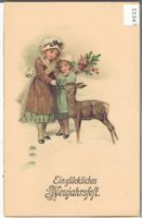 Bonne Annee - Ein glückliches Neujahrsfest - Mädchen mit Reh