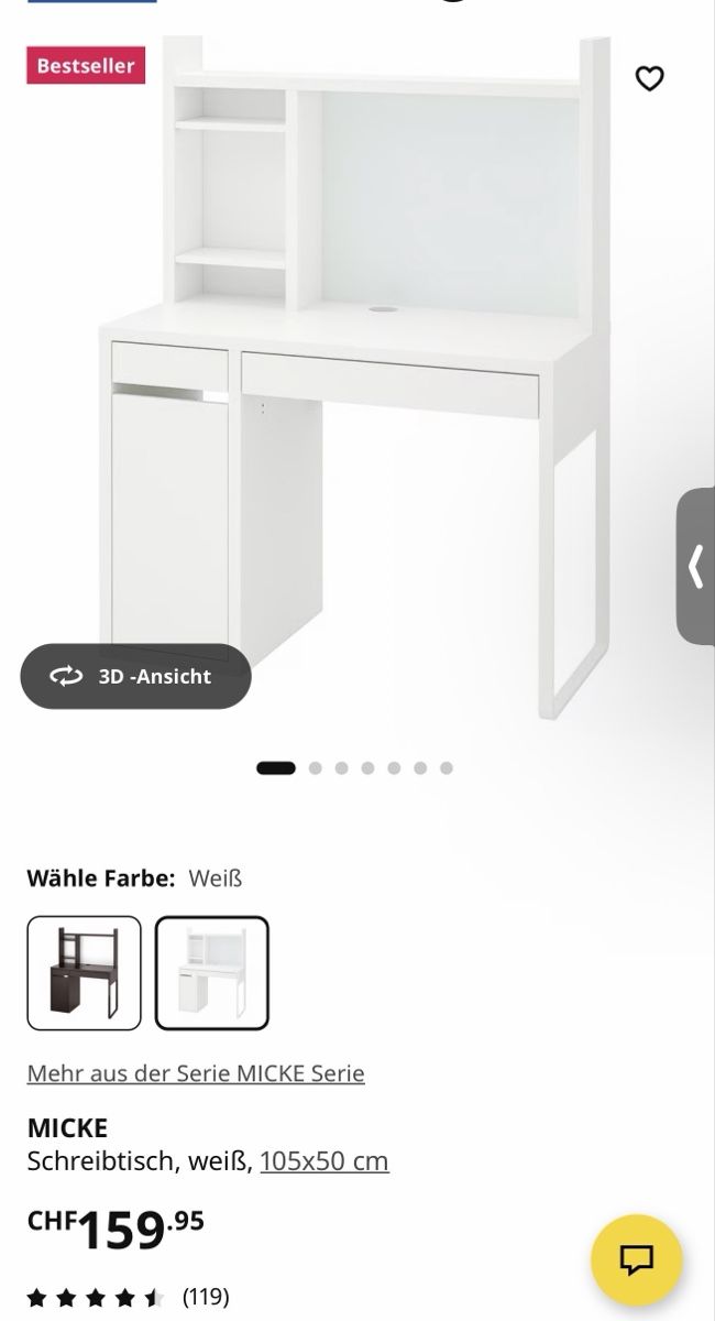 Bureaux: Ikea Micke Kinderschreibtisch  – D'occasion à Wettingen par mha_6hdg