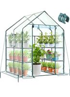 Gewächshaus transparent  3 Ebenen 12 Regale  145x145x195 cm