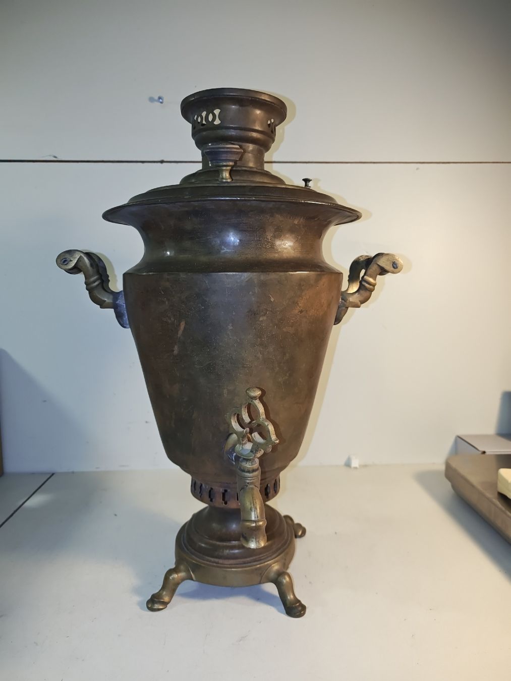 Töpfe: Samowar, antik, aus Messing - Einzigartiges Schmuck.(nov471) – Gebraucht aus Künten von Schnaepplihuus 1