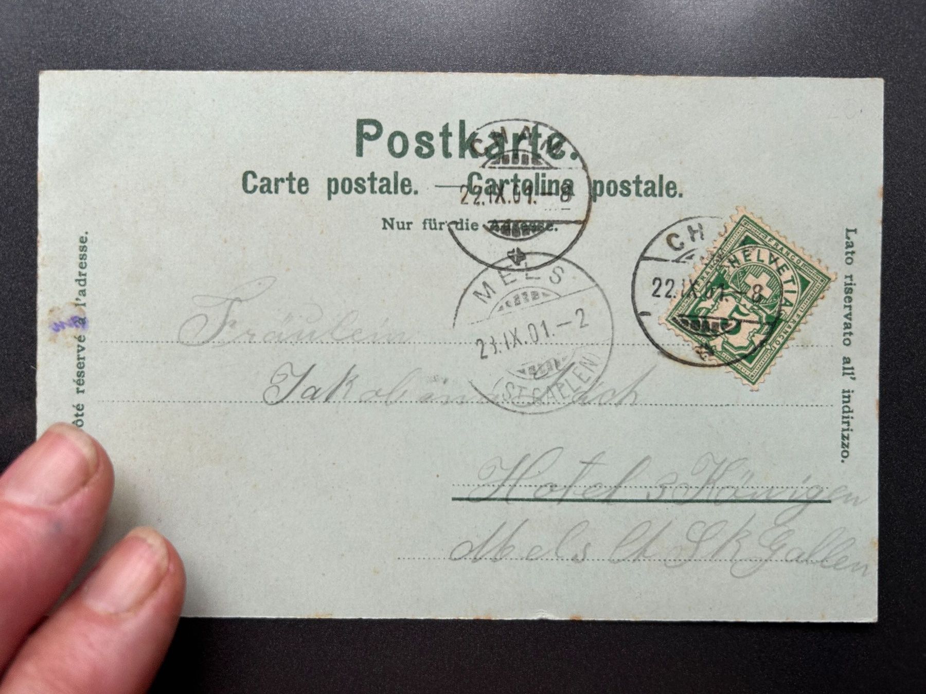 Cartoline postali: AK Gruss aus Romanshorn 1899 – Usato da Untervaz venduto da buesmig 1