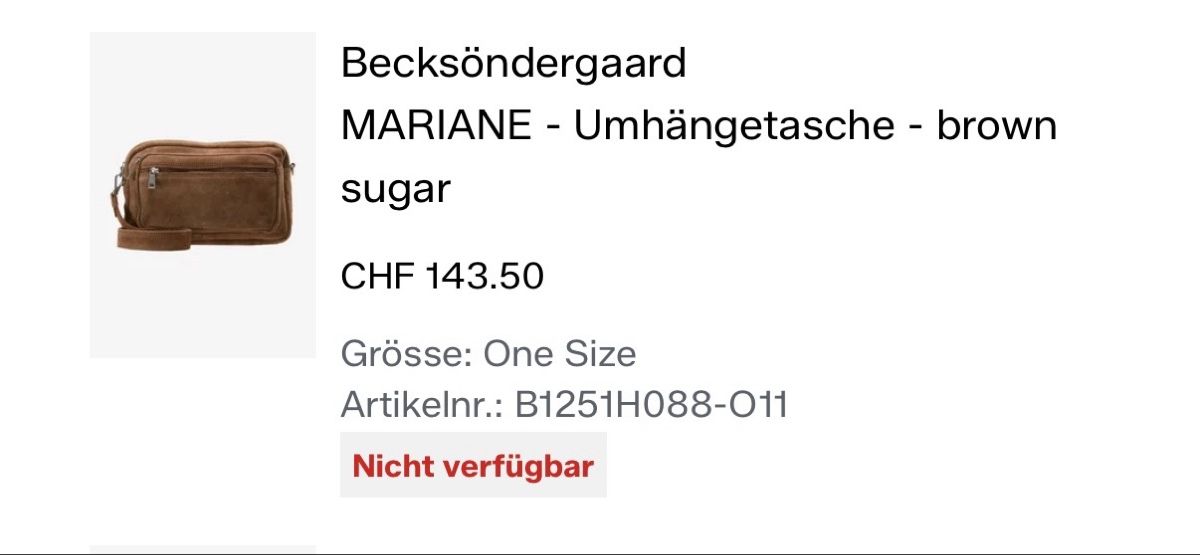 Becksöndergaard Borse da donna: Becksöndergaard Mariane Umhängetasche - brown sugar – Usato da Allschwil venduto da Catelyn 9