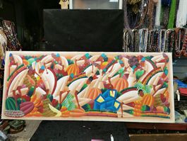 GRANDE PEINTURE NAÏVE HAÏTIENNE SIGNÉE
