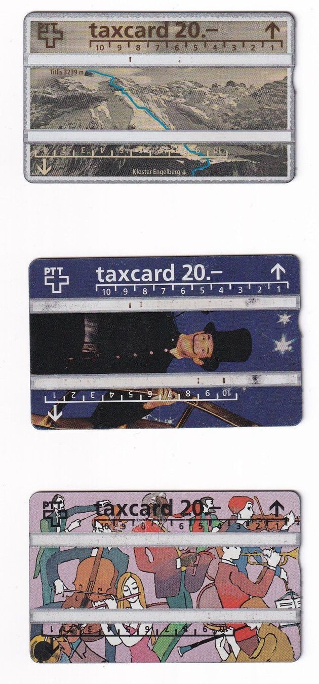 Telefon- & Taxkarten: alte Taxcards PTT, 3 Stk. – Gebraucht aus Martina von migrol06