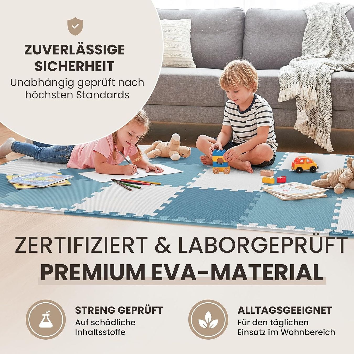 Tappeto da gioco: Bodenschutzmatte 18 Puzzlematten Schaumstoff Blau – Nuovo e nell'imballaggio originale da Schaffhausen venduto da lou_w76n 3