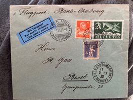 1. Postflug Basel-Cherbourg 1930, interessanter Beleg