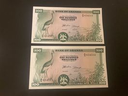 2 x100 Schilling frolaufnummer bankfrisch