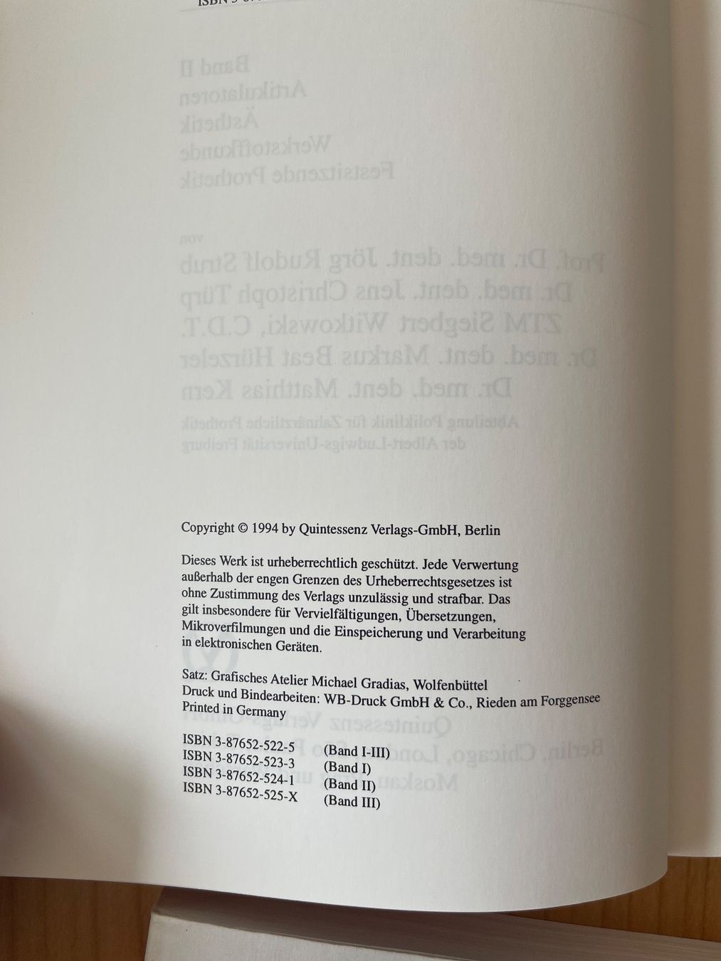 Libri: Lehrbücher Prothetik Quintessenz – Usato da Muttenz venduto da Susanne81002 4