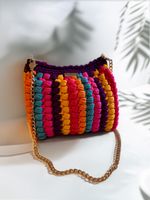 Handmade Crochet Shoulder Bag - Unique Design, Spring!