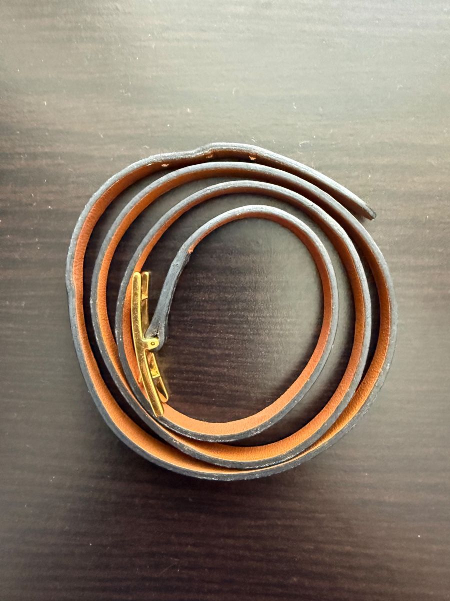 Hermès Bracciali & Braccialetti: Hermès Hapi Double-Wrap-Armband, goldene H-Schnalle – Usato da Othmarsingen venduto da Paucaverba 7