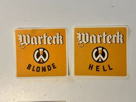 2 Etiketten Warteck Hell Blonde