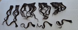 Clip in Extensions Echthaar 9-teilig dunkelbraun 45 cm lang