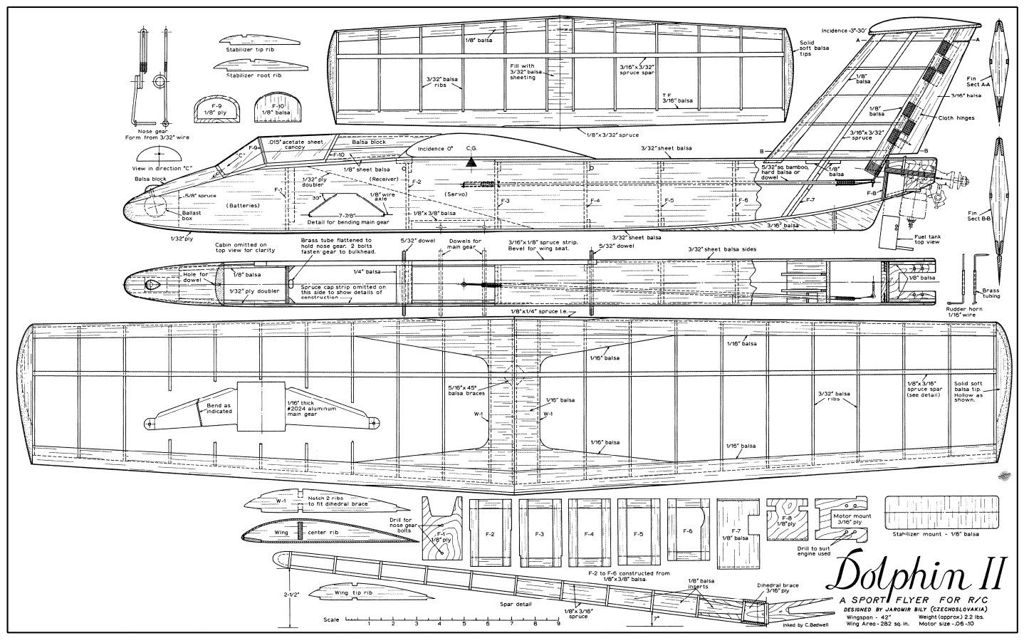 Modellismo RC: Quality Bauplan / Plan RC Sport Model "Delfin II" pusher – Nuovo (secondo la descrizione) da Genève venduto da Hucotra 1