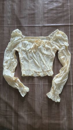 Milkmaid Crop-Bluse │ M │ Pastellgelb