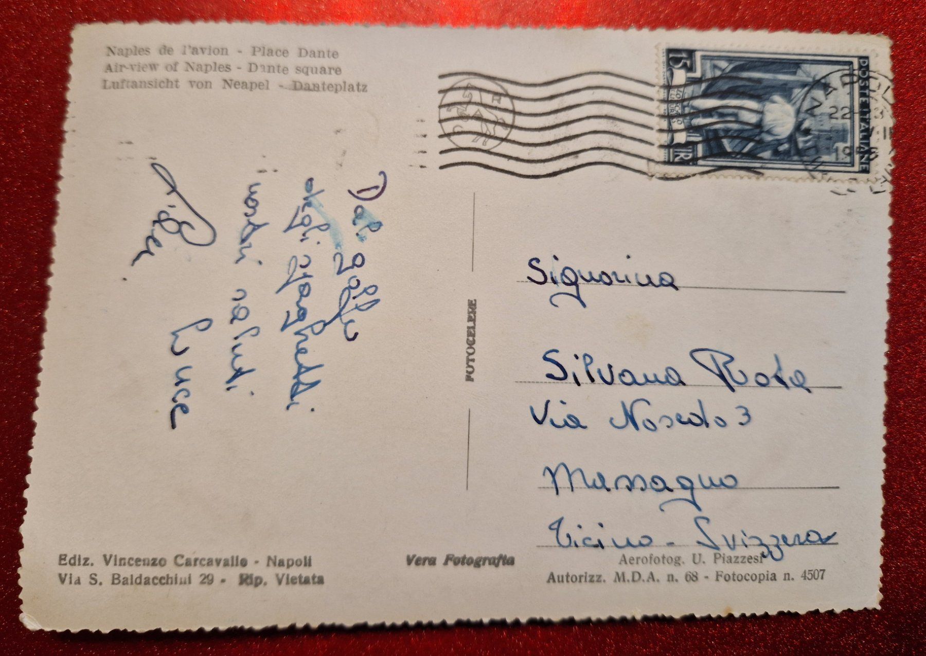 Cartoline postali: Napoli Neapel, Piazza Dante 1955 – Usato da Melchnau venduto da Arthurius 1