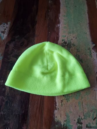 Neongelbe Fleece Mütze - Winter Mütze Beanie warm kuschelig