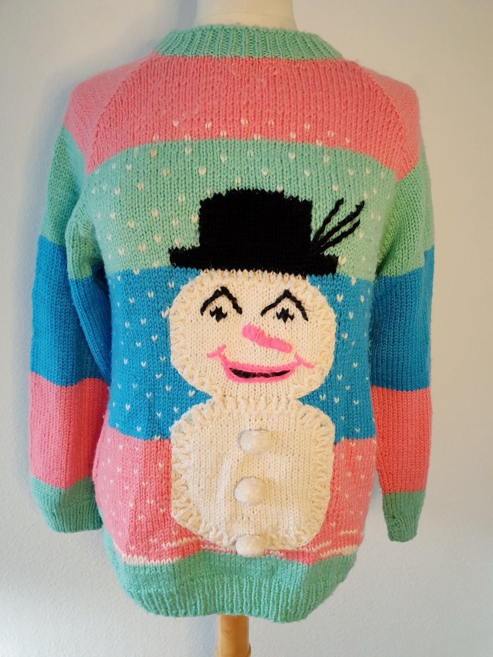 Maglioni & Felpe: Handmade Strickpullover EINZELSTÜCK Schneemann S 36 – Usato da Sennwald venduto da hosszidavid 2