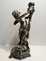 Kerzenständer alt versilbert Engel Kerzenhalter Gusseisen