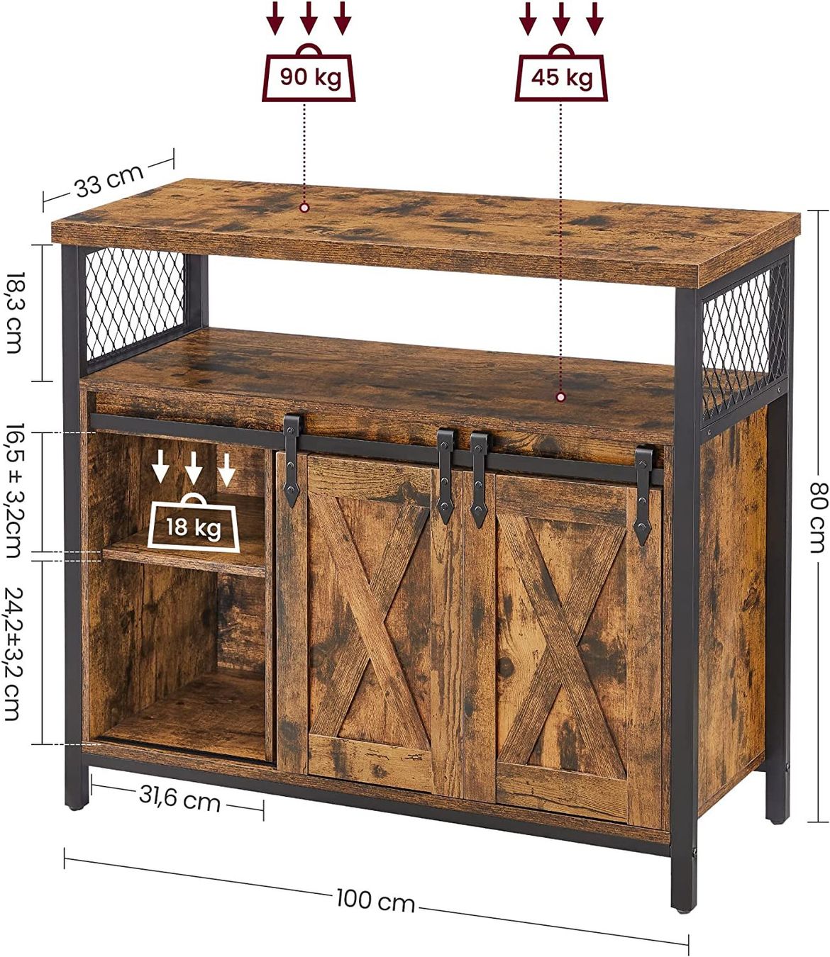 Credenze: Industrie design Sideboard Küchenschrank konsolentisch‪ – Nuovo e nell'imballaggio originale da Lopagno venduto da CLep 2