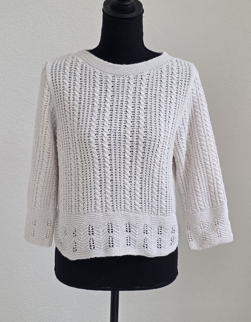 Mango Maglioni & Felpe: MNG Pullover Creme Grösse S Strickmuster 3/4 Ärmel – Usato da Rheinsulz venduto da Gilea