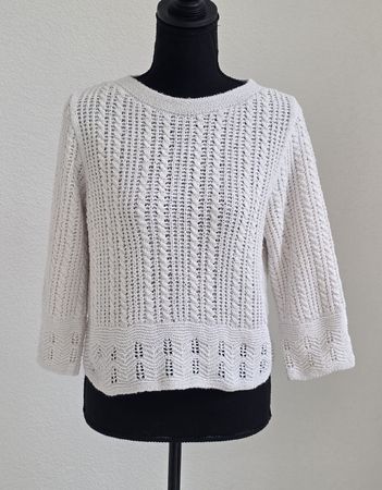 MNG Pullover Creme Grösse S Strickmuster 3/4 Ärmel