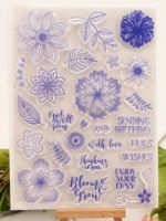 Silikonstempel Nr.559, Blumen und div. Texte