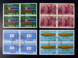 CH1975 - Zu 561-564 - bloc de 4 - Obli 1er j Bâle 13.2.75