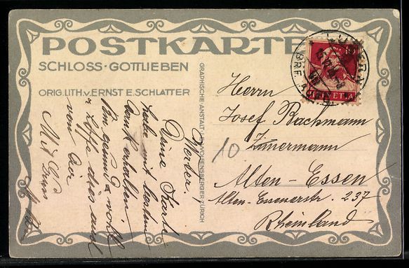 Ansichtskarten: Gottlieben, Uferpartie am Schloss – Gebraucht aus Berlin von bartko-reher 1