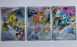 Pokémon Karten Turtwig, Chimchar und Piplup / 30 Jahre Set 