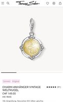 Thomas Sabo Charm, Weltkugel/Globus, Silber vergoldet
