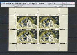 1939/45 Sappeure, "Mot. Sap. Kp.3" - Block (**)Gummiflecken