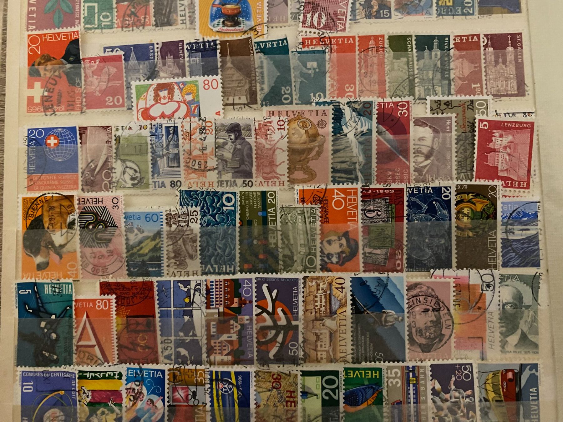 Tous les timbres: Briefmarken Konvolut Schweiz ,100stuck verschiedene – D'occasion à matten b. interlaken par jfran17 3