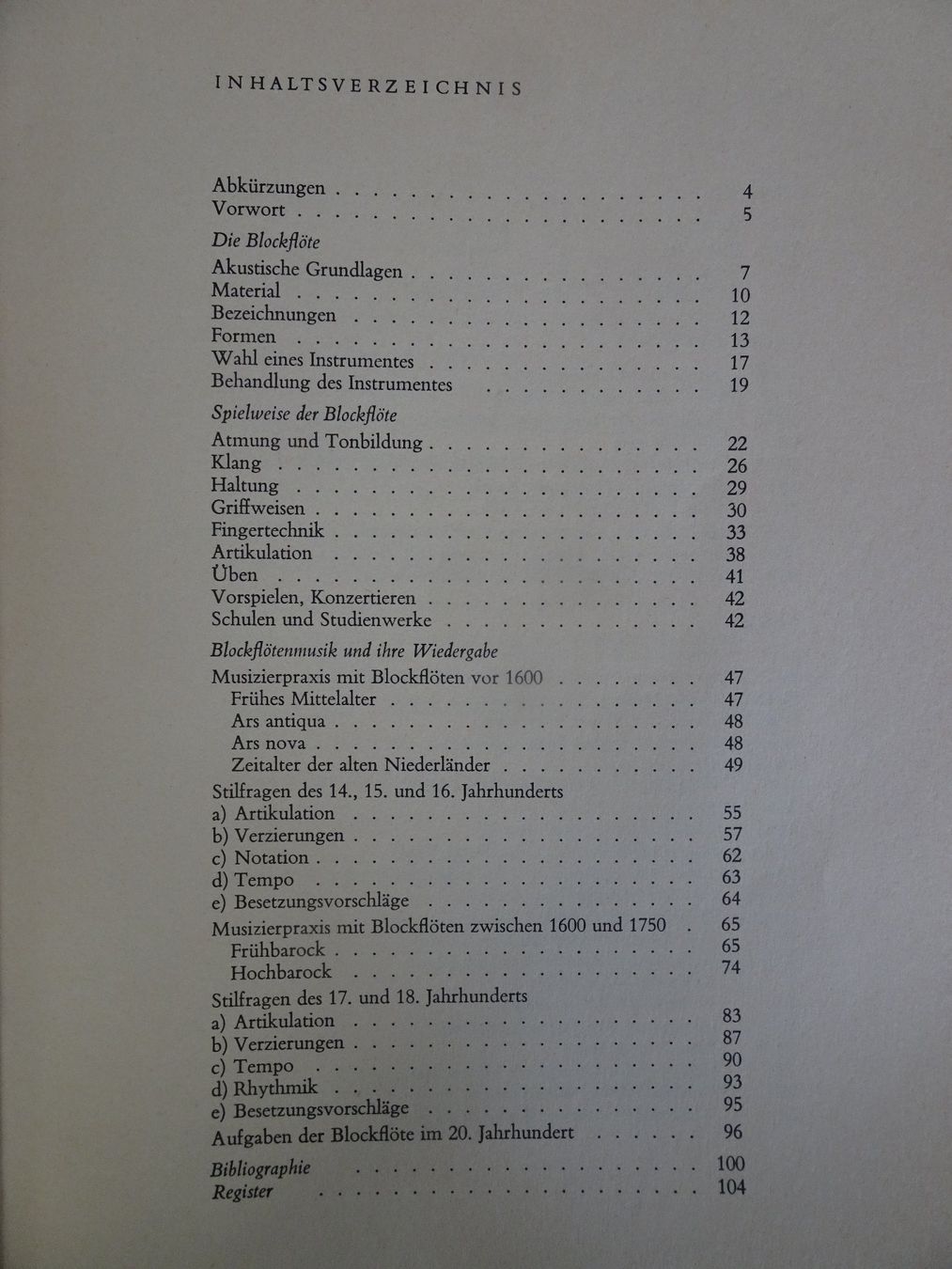 Bücher: Hans Martin Linde, Handbuch des Blockflötenspiels – Gebraucht aus männedorf von purzelchen 1