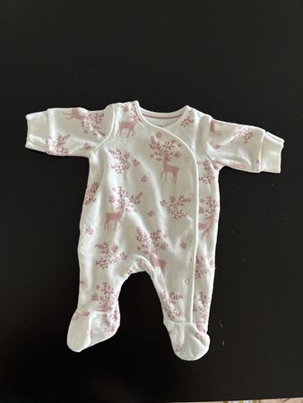 Baby Strampler weiss-rosa / Grösse 50 neu