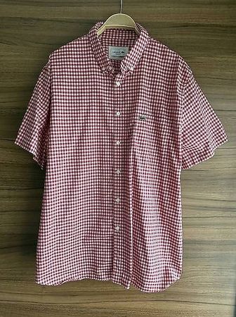 Chemise Lacoste Homme à Carreaux Rouge et Blanc - Été