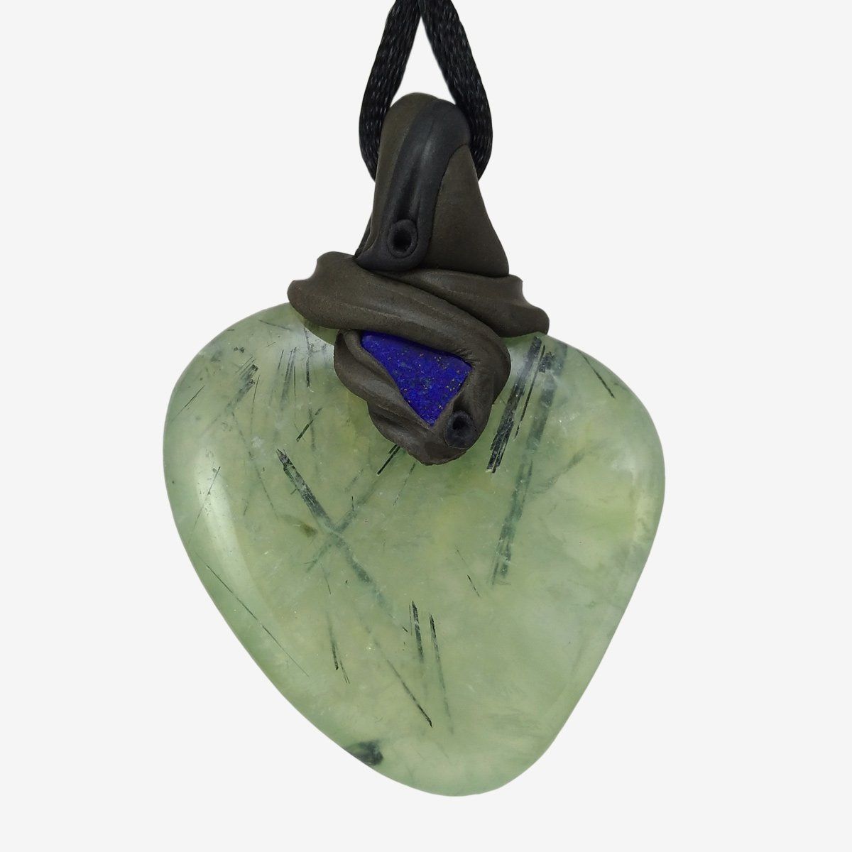 Minerali & Pietre curative: Prehnit Steinanhänger mit Lapislazuli – Nuovo e nell'imballaggio originale da Meilen venduto da BYRD-Design