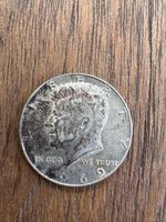Münze Half Dollar Kennedy 1969 USA gebraucht