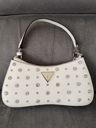 Handtasche Guess weiss mit Strasssteinen