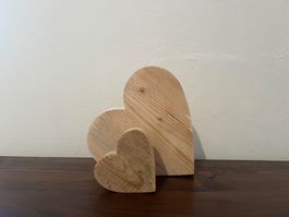 Cuori legno - set 2 pezzi