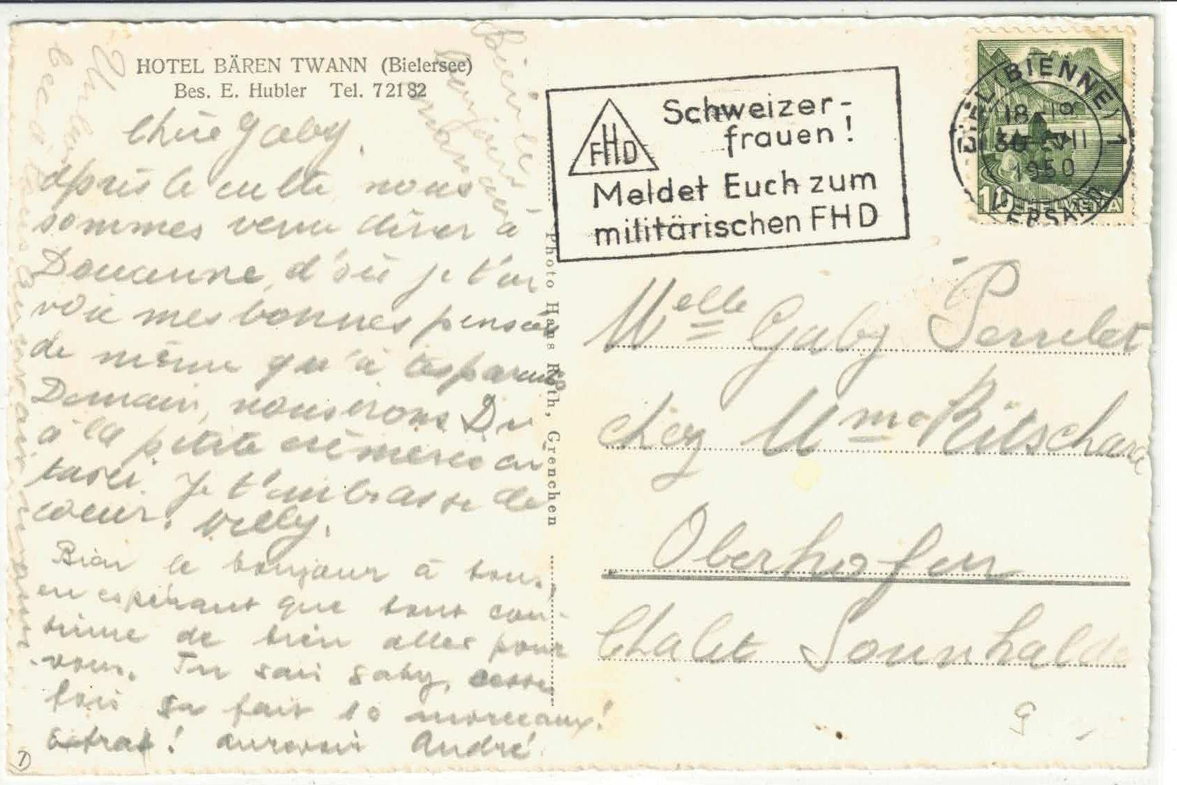 Cartes postales: Twann - Hotel Bären – D'occasion à Ettingen par Kartenplanet 1