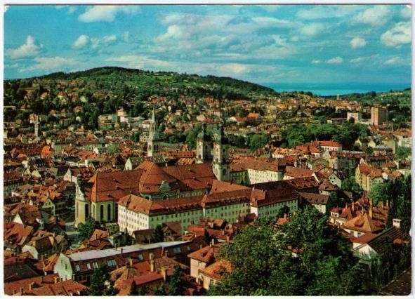 Cartoline postali: St. Gallen - von oben Richtung Bodensee – Usato da Binningen venduto da Mountainrider